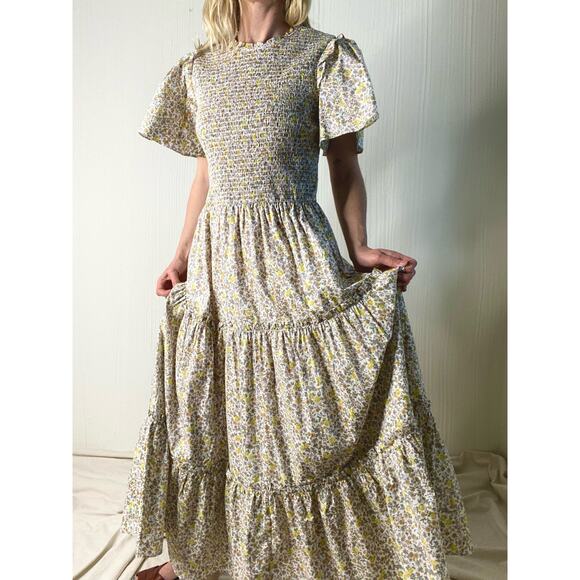 Anthropologie Dresses & Skirts - BAYBALA Jolene Smocked Bust Flutter Sleeve Floral Prairie Maxi Dress LARGE